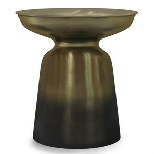 Allora 17&quot Sculptural Design Contemporary Metal End Table in Gold/Black