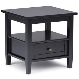 Allora Hand Crafted Shaker End Table in Rich Black