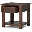 Allora End Table in Distressed Charcoal Brown