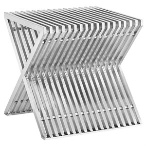 allora contemporary metal end table in silver