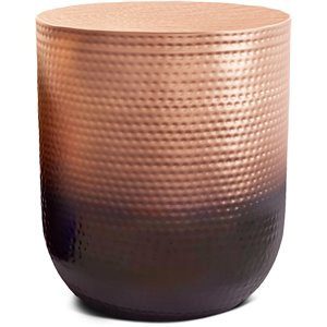 Allora 19&quot Contemporary Solid Metal Side Table in Copper Ombre