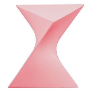 allora modern plastic triangle end table in pink