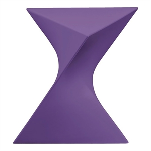 Allora Triangle Modern Plastic End Table with specialty curves in Purple