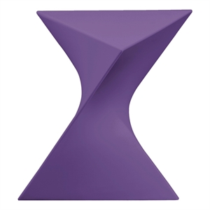 allora modern plastic triangle end table in purple
