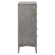 Allora Rubberwood and Wood Grain Veneer 5-Drawers Bedroom Chest in Gray