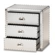 Allora Metal 3-Drawer Nightstand in Silver
