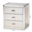 Allora Metal 3-Drawer Nightstand in Silver