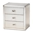Allora Metal 3-Drawer Nightstand in Silver