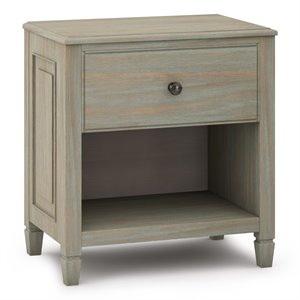 allora 1 drawer solid wood nightstand in distressed gray