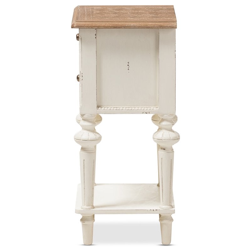 Allora 2 Drawer Nightstand in Oak and White