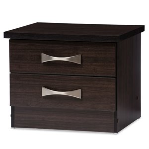 allora 2 drawer nightstand in dark brown