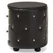 Allora 2 Drawer Faux Leather Tufted Nightstand in Black