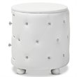 Allora 2 Drawer Faux Leather Tufted Nightstand in White