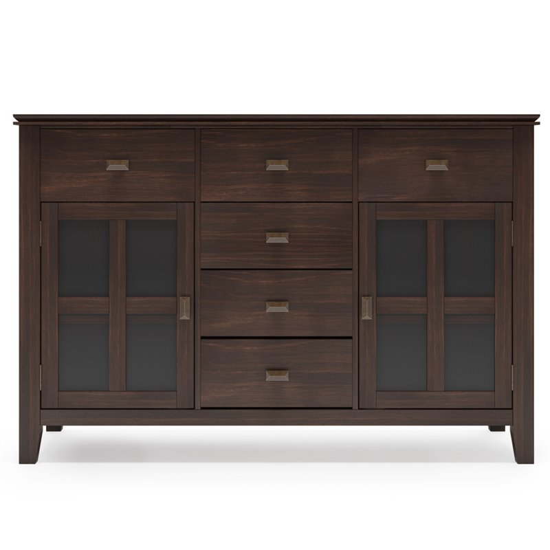 Allora Solid Wood Sideboard Buffet Table in Dark Chesnut Brown