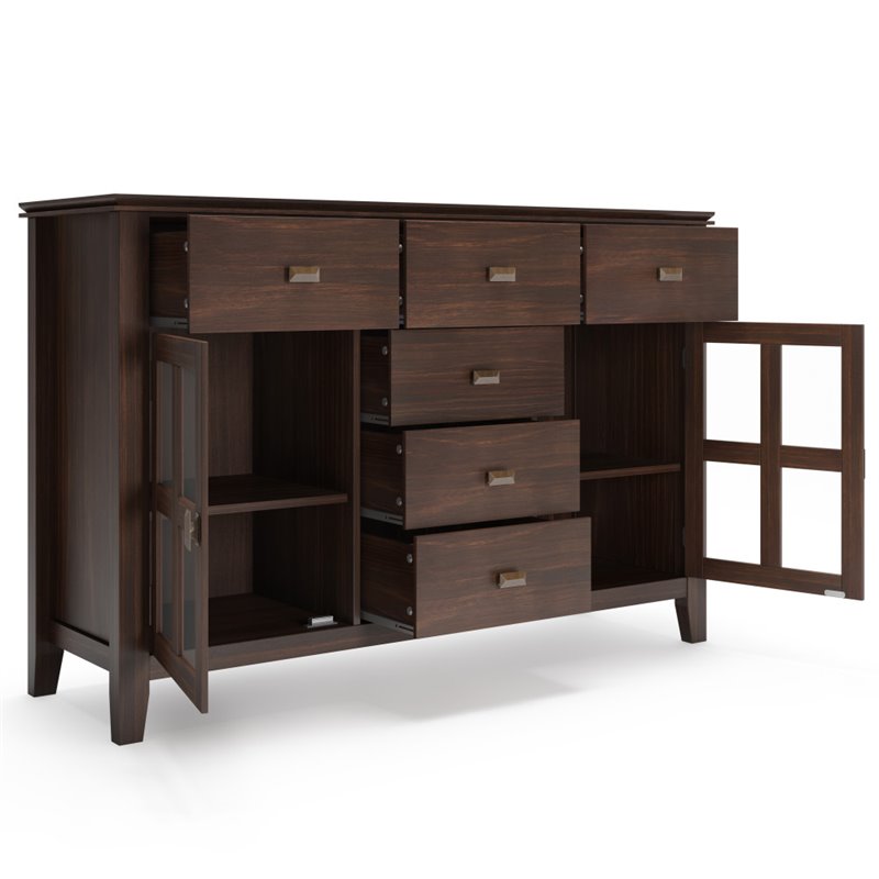Allora Solid Wood Sideboard Buffet Table in Dark Chesnut Brown