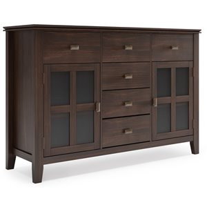 Allora Solid Wood Sideboard Buffet Table in Dark Chesnut Brown