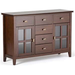 allora solid wood sideboard buffet table in russet brown