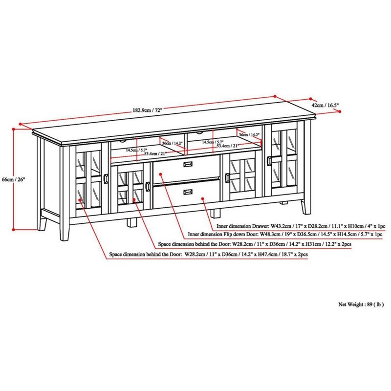 Allora Modern Wood TV Media Stand for TVs up to 72