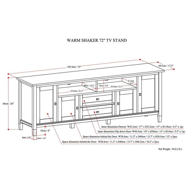 Allora Shaker Wood 72
