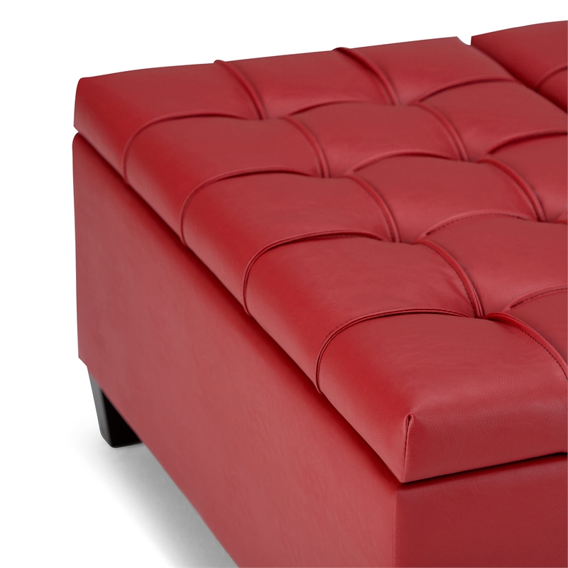 Allora Storage Coffee Table Ottoman in Crimson Red
