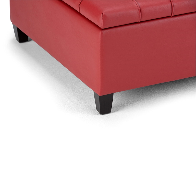Allora Storage Coffee Table Ottoman in Crimson Red