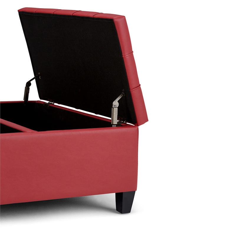 Allora Storage Coffee Table Ottoman in Crimson Red