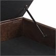 Allora Faux Air Leather Square Coffee Table Ottoman in Chestnut Brown