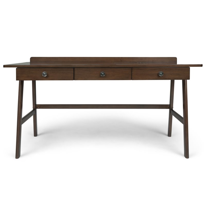 Allora Contemporary Computer Desk in Natural Aged Brown