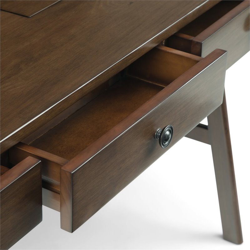 Allora Contemporary Computer Desk in Natural Aged Brown