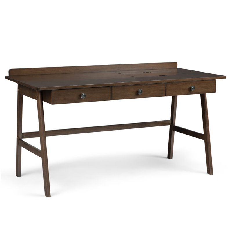 Allora Contemporary Computer Desk in Natural Aged Brown