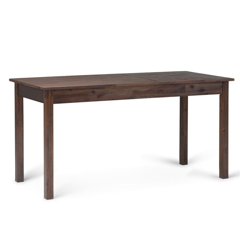 Allora Contemporary Computer Desk in Distressed Charcoal Brown