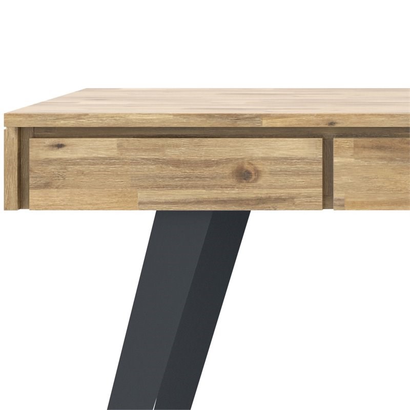 Allora Solid Acacia Wood Writing Desk in Golden Wheat