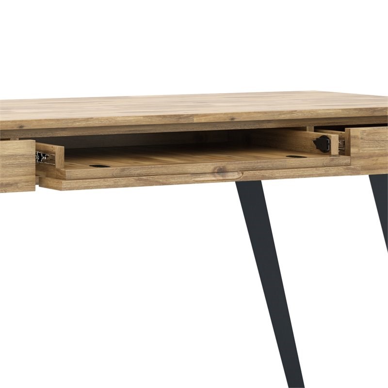 Allora Solid Acacia Wood Writing Desk in Golden Wheat