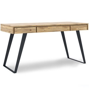 Allora Solid Acacia Wood Writing Desk in Golden Wheat