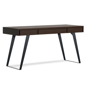 Allora 54&quot Solid Wood Modern Computer Desk in Hickory Brown