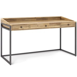 Allora 60&quot Solid Wood Modern Computer Desk in Distressed Wheat