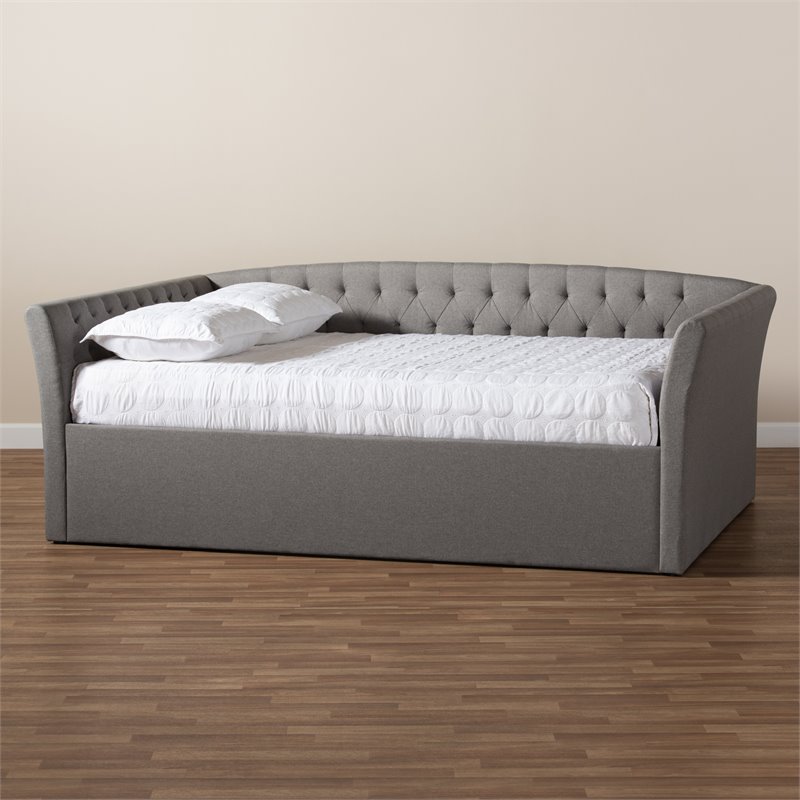 Allora Modern Fabric/MDF Wood/Engineered Wood Full Size Daybed in Gray