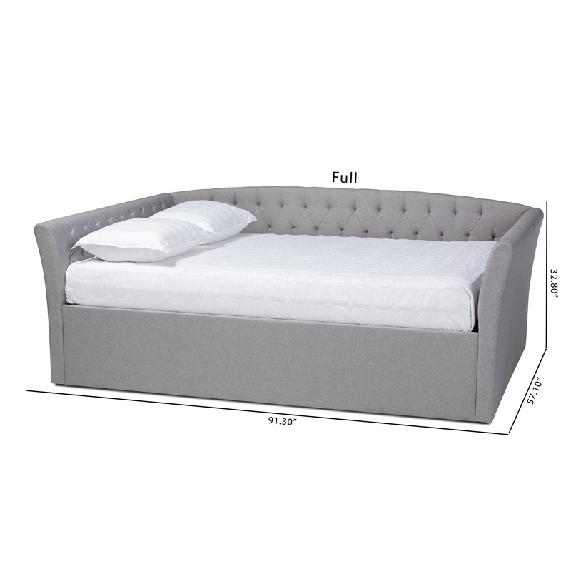 Allora Modern Fabric/MDF Wood/Engineered Wood Full Size Daybed in Gray