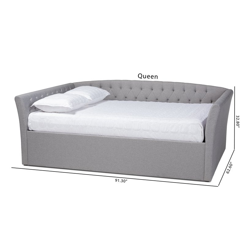 Allora Modern Fabric/MDF Wood/Engineered Wood Full Size Daybed in Gray