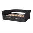 Allora Modern Fabric Upholstered Full Size Daybed with Trundle in Dark Gray