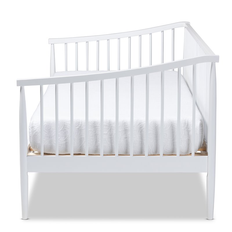 Allora Traditional White Wood Twin Size Spindle Daybed