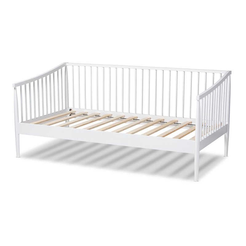 Allora Traditional White Wood Twin Size Spindle Daybed