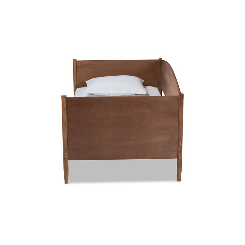 Allora Mid-Century Ash Brown Finished Wood Daybed