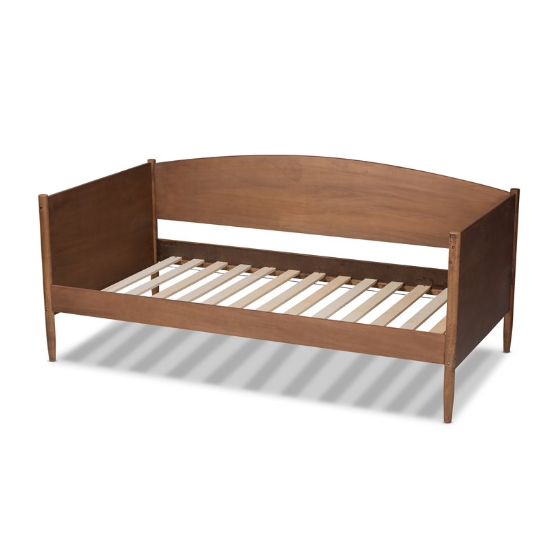 Allora Mid-Century Ash Brown Finished Wood Daybed