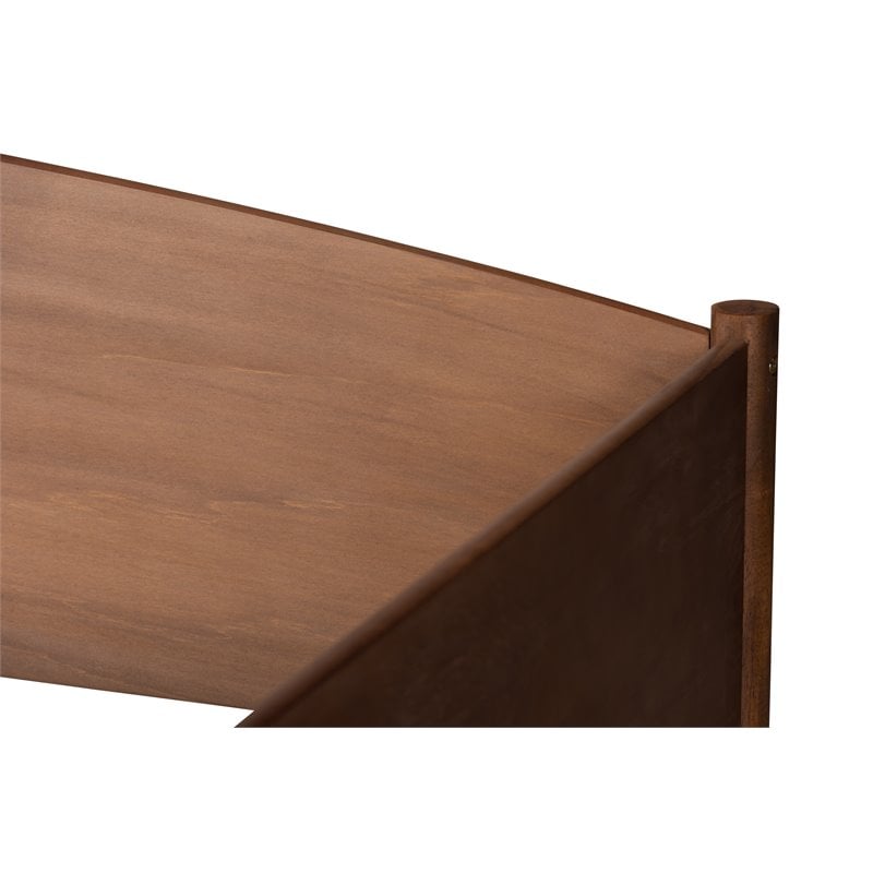 Allora Mid-Century Ash Brown Finished Wood Daybed