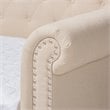 Allora Mid-Century Fabric/Solid Wood/MDF Wood Tufted and Queen Daybed in Beige