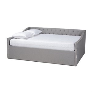 allora contemporary full size light grey upholstered daybed