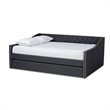 Allora Modern Fabric Upholstered Queen Size Daybed with Trundle in Gray