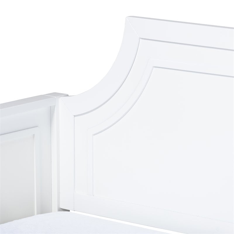 Allora Traditional Wood Twin Size Daybed with Four Wheels in White