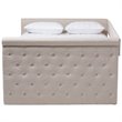 Allora Scrolled Arm Fabric Tufted Full Daybed with Trundle in Beige